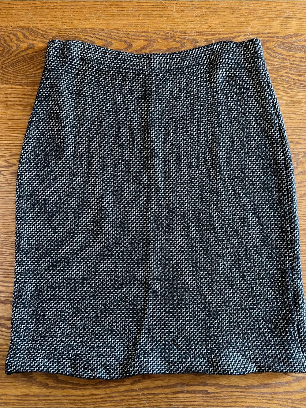 St. John Black and White Tweed Pencil Skirt
